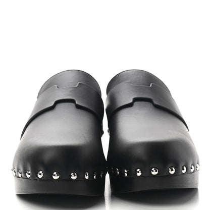 Hermes Calfskin Calya Mules 38 Black 2 of 7