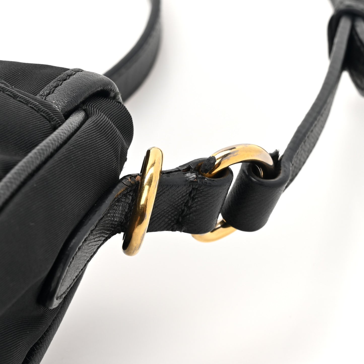 Tessuto Nylon Saffiano Small Messenger Bag Black