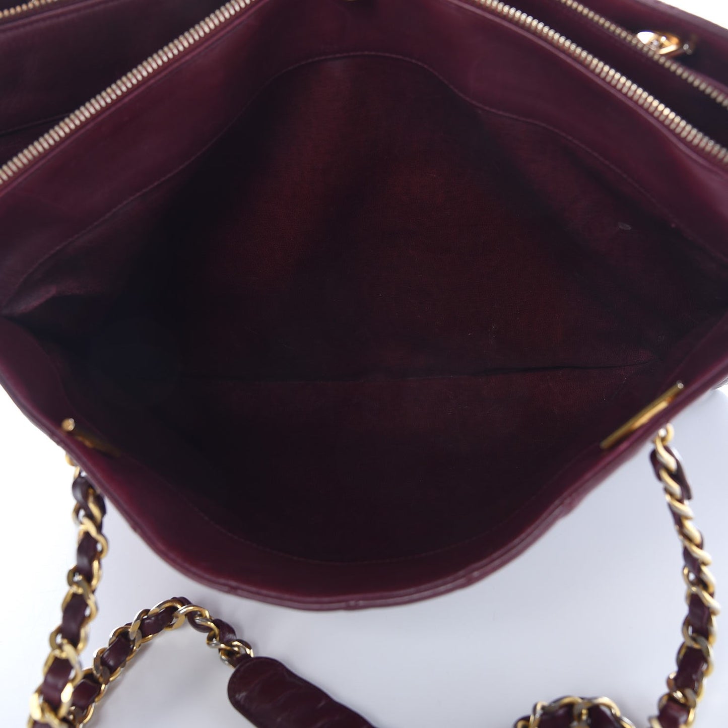 Calfskin Quilted Tote Burgundy