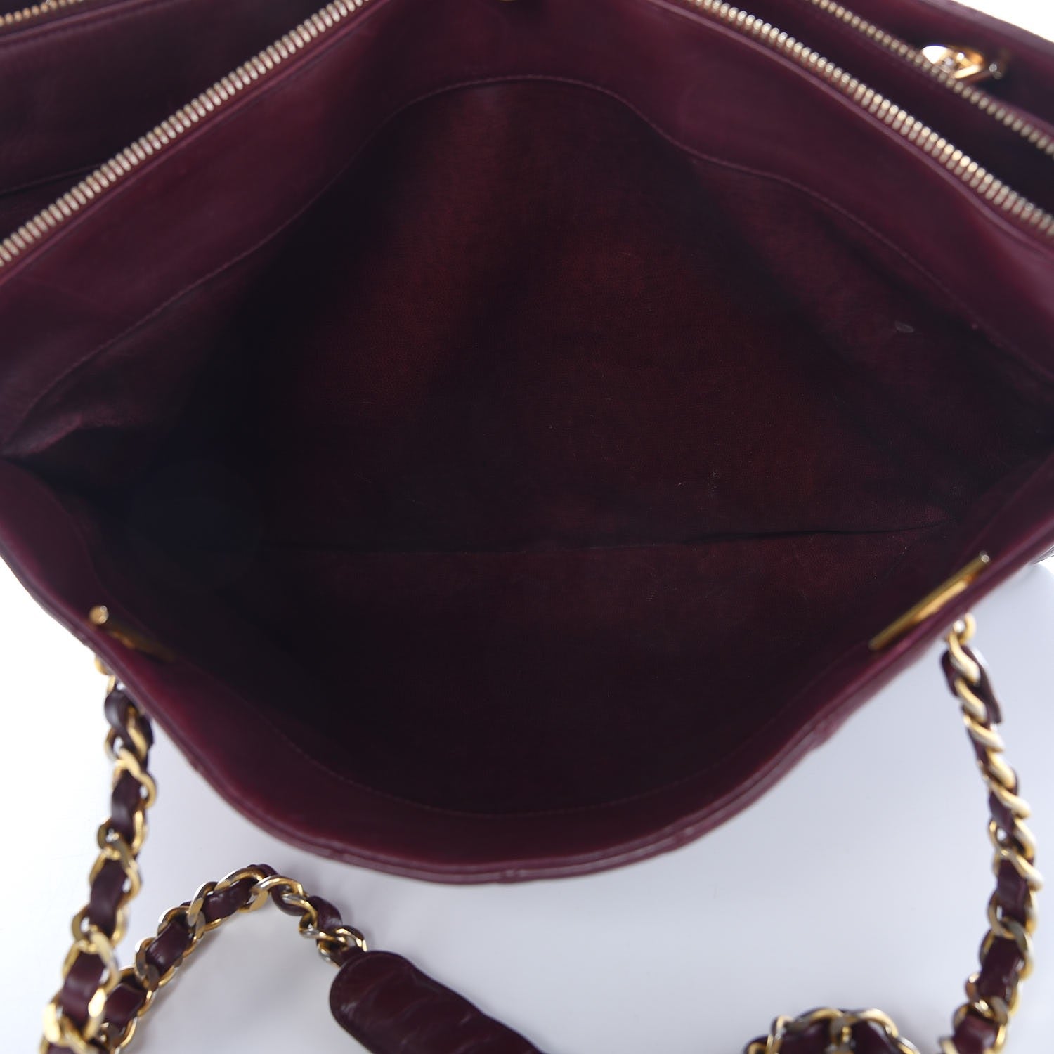Chanel Calfskin Quilted Tote Burgundy 8 of 13