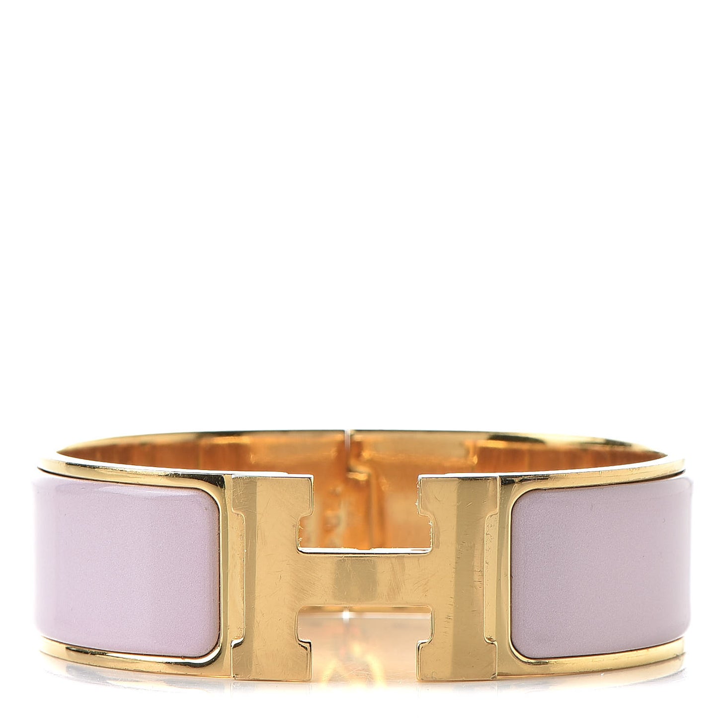 Enamel Wide Clic Clac H Bracelet PM Rose Poudre