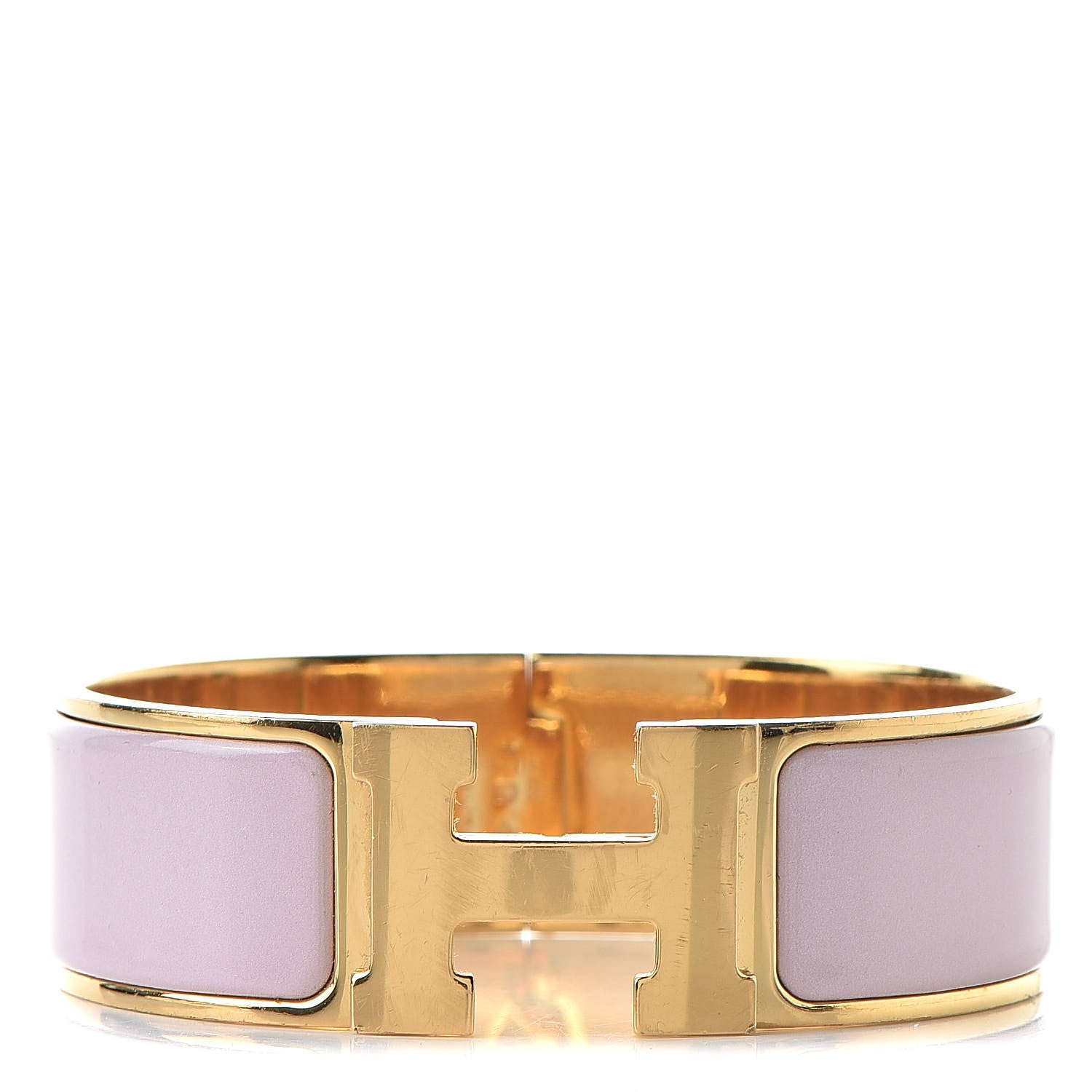 Hermes Enamel Wide Clic Clac H Bracelet PM Rose Poudre 1 of 6