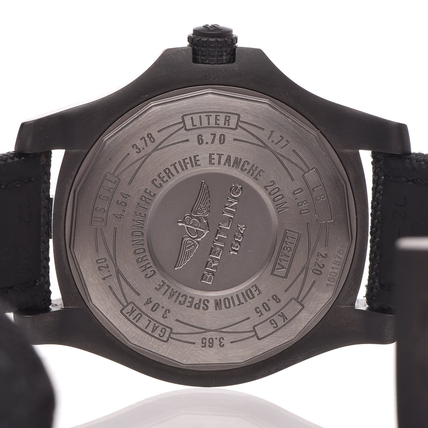 Breitling Titanium Nylon 45mm Avenger GMT Night Mission Automatic Watch Black V1731110 5 of 8