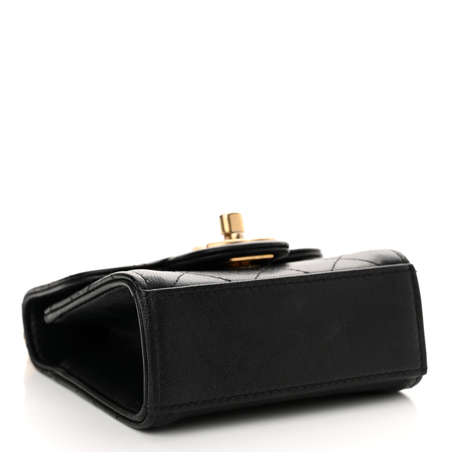 Goatskin Chic Pearls Clutch On Chain Black