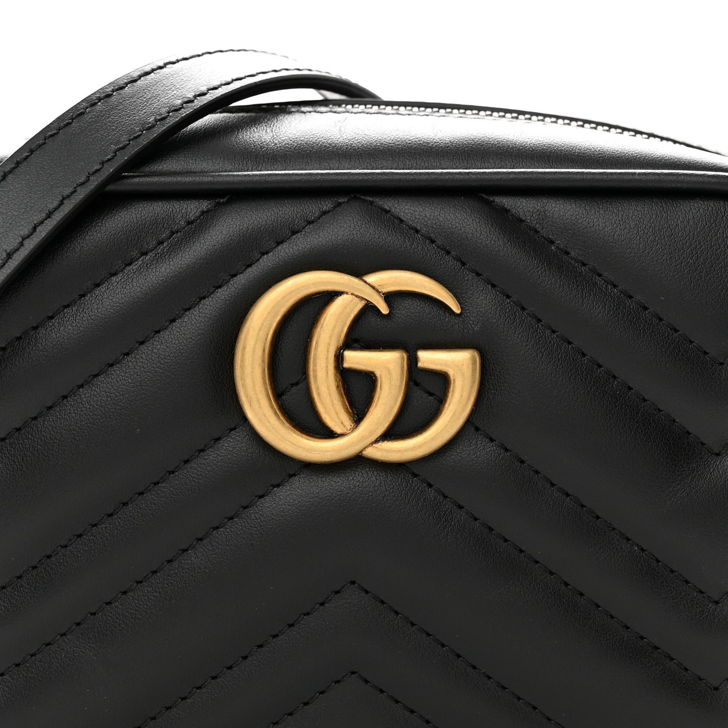 Calfskin Matelasse Mini GG Marmont Chain Shoulder Bag Black