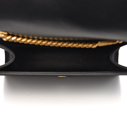 Saint Laurent Suede Embroidered Patches Small Monogram Kate Satchel Black 5 of 10