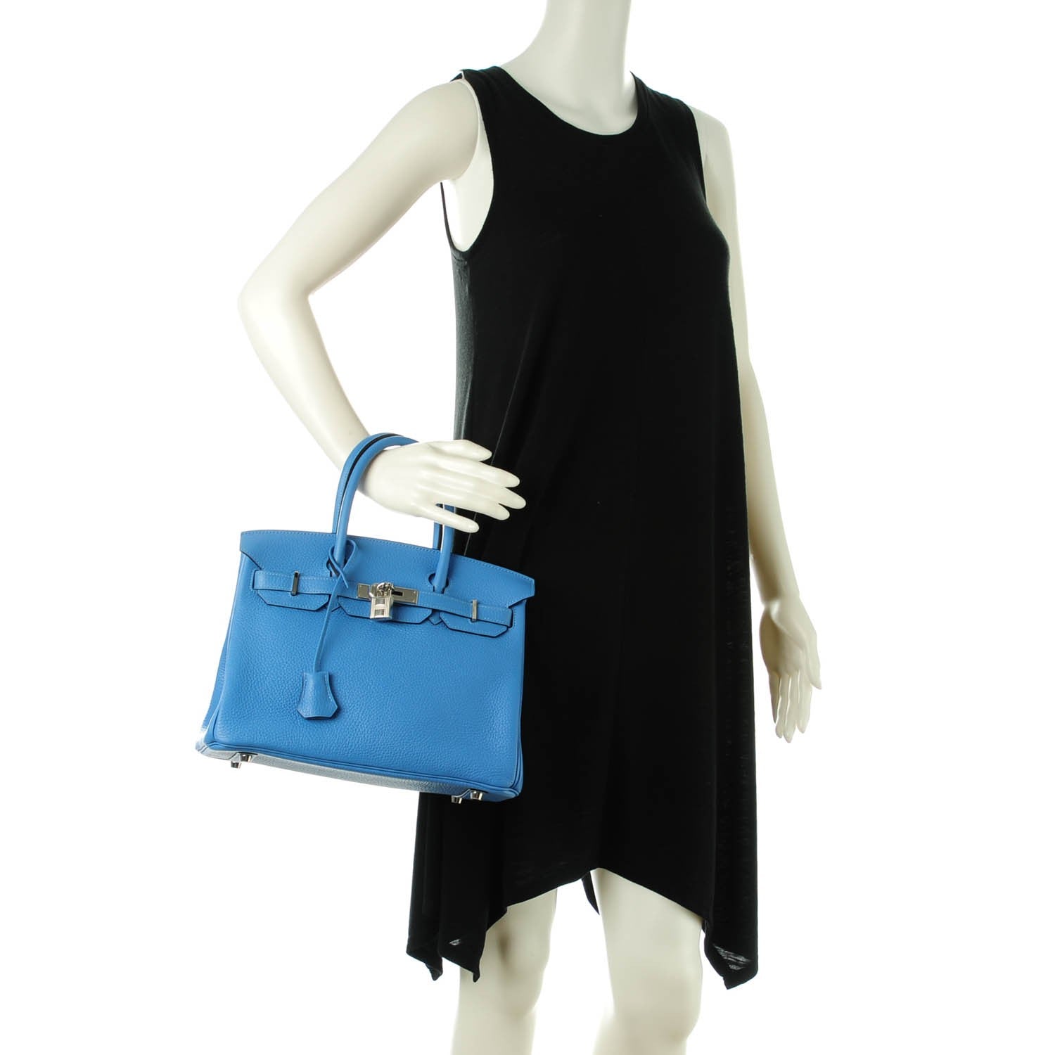 Hermes Taurillon Clemence Birkin 30 Bleu Paradis 2 of 23
