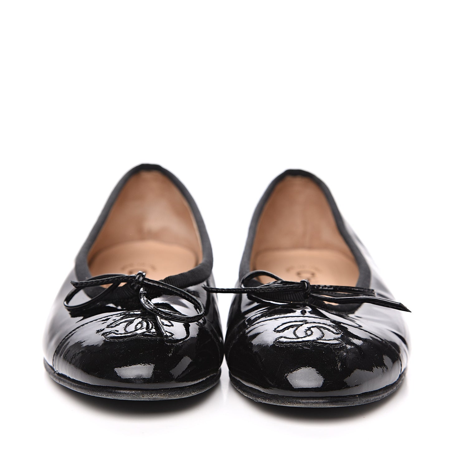 Patent CC Cap Toe Ballerina Flats 35.5 Black