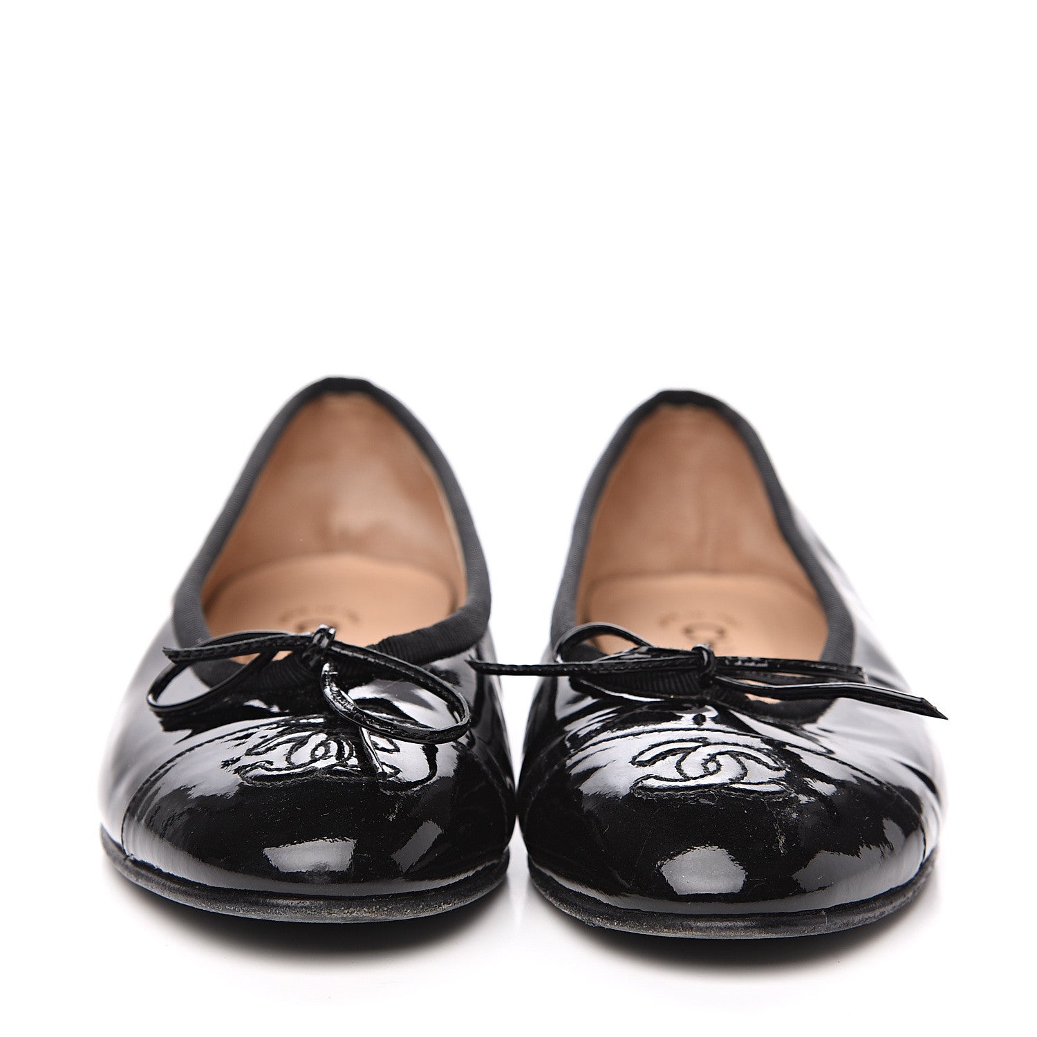 Chanel Patent CC Cap Toe Ballerina Flats 35.5 Black 2 of 8