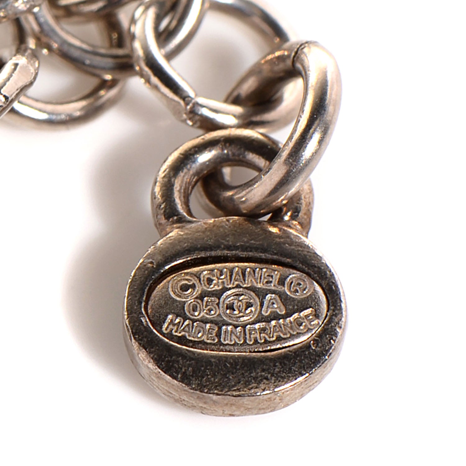 Chanel Charm CC Necklace Silver 3 of 4