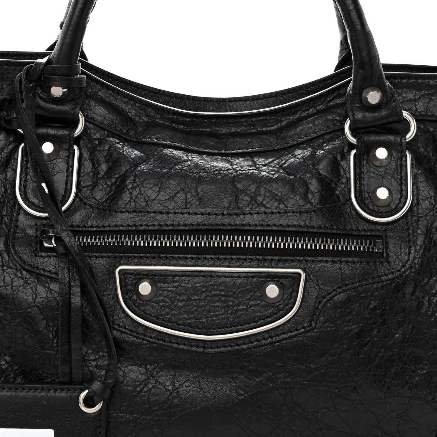 Agneau Silver Metallic Edge Hardware City Black