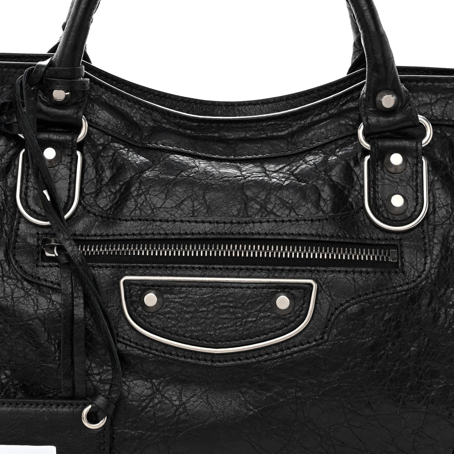 Balenciaga Agneau Silver Metallic Edge Hardware City Black 7 of 9