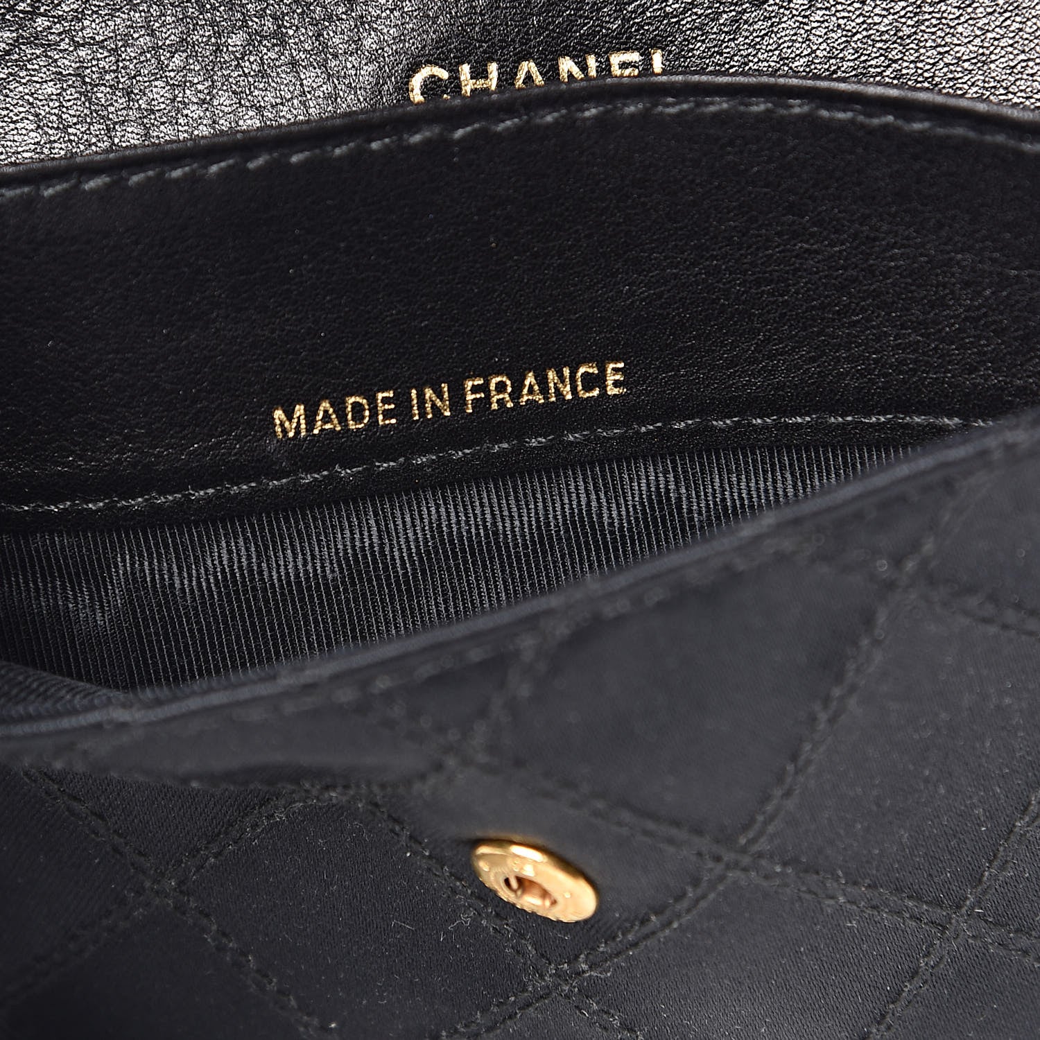 Chanel Satin Stitched Flap Card Case Black 7 of 9