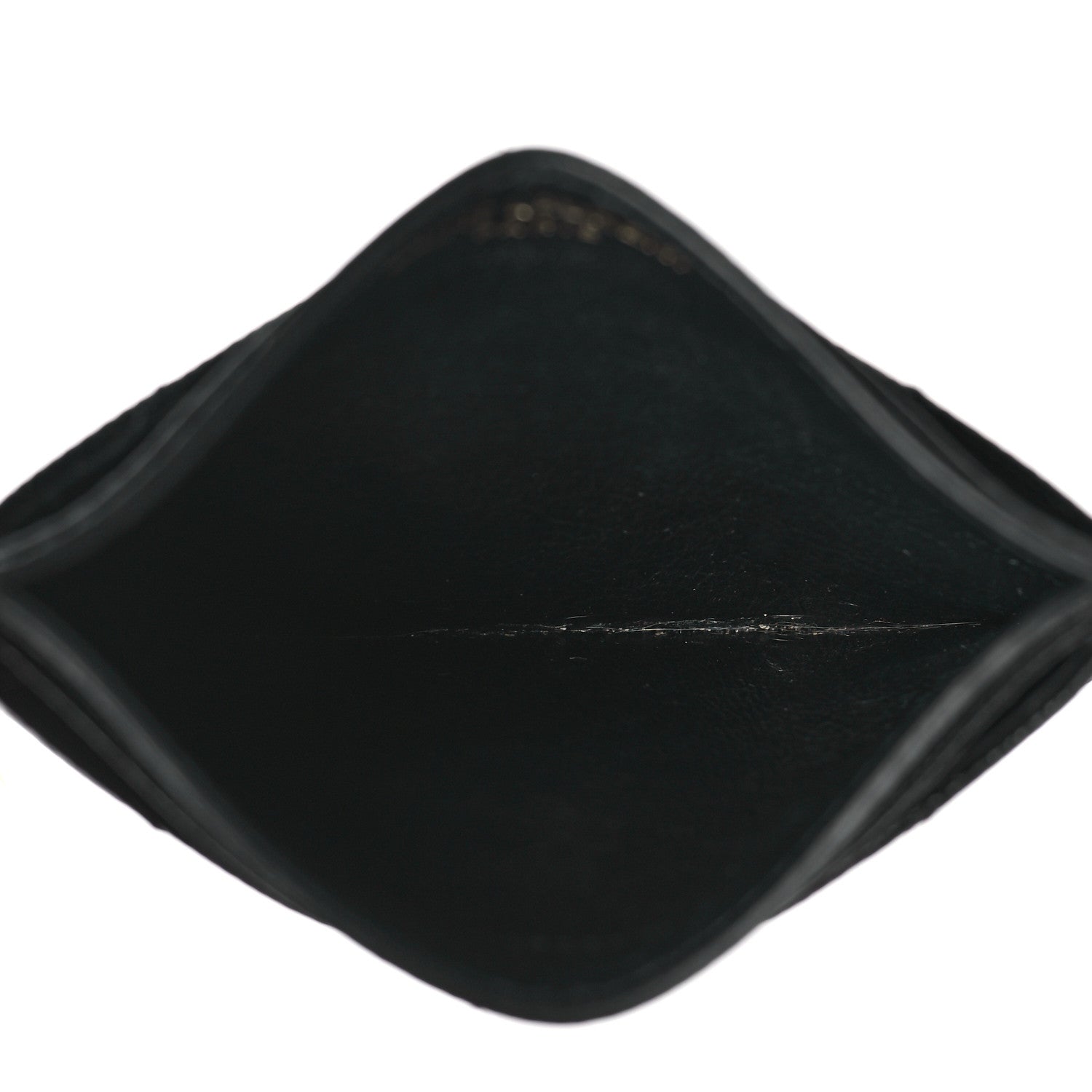 Saint Laurent Grain De Poudre Matelasse Chevron Monogram Credit Card Case Black 16 of 21