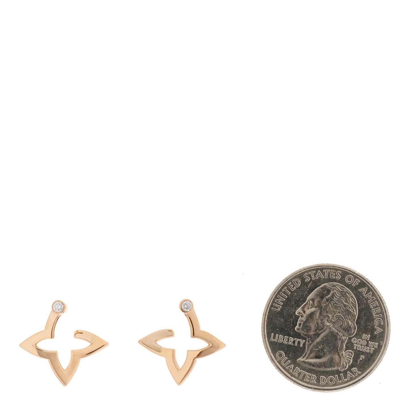 18K Pink Gold Diamond Mini Blossom Hoop Earrings