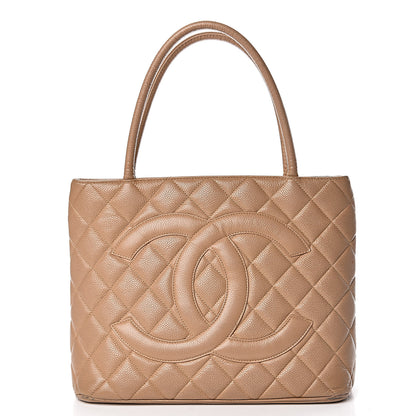 Chanel Caviar Quilted Medallion Tote Beige 1 of 18
