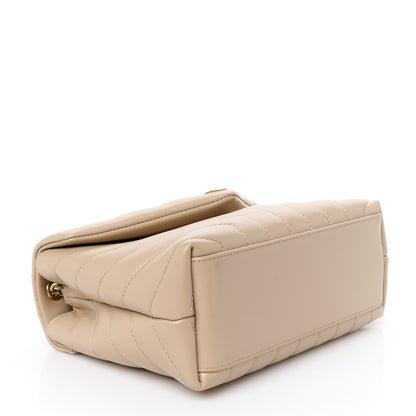 Saint Laurent Calfskin Y Quilted Monogram Small Loulou Chain Satchel Dark Beige 4 of 11