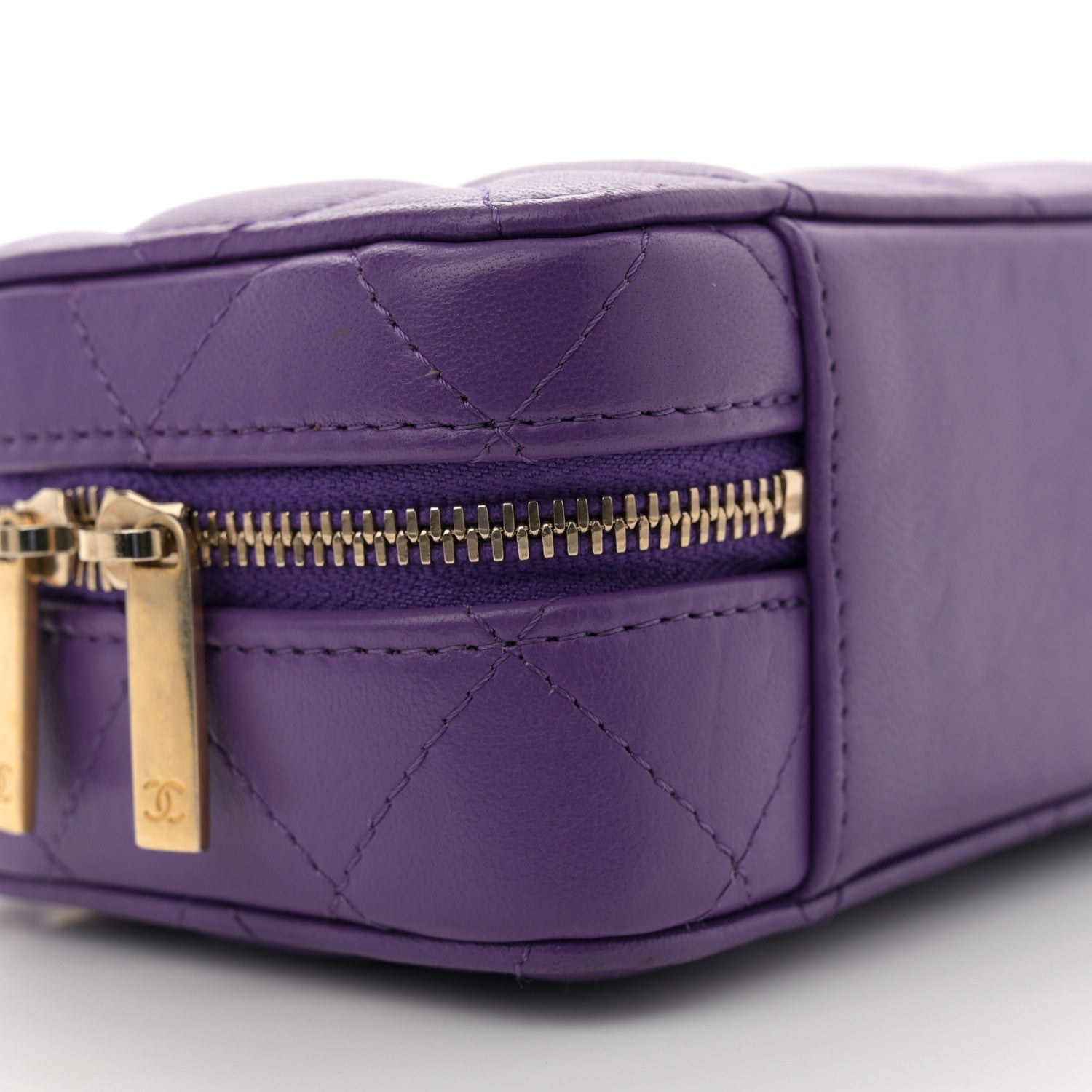 Chanel Lambskin Quilted Top Handle Mini Vanity Case Purple 9 of 10