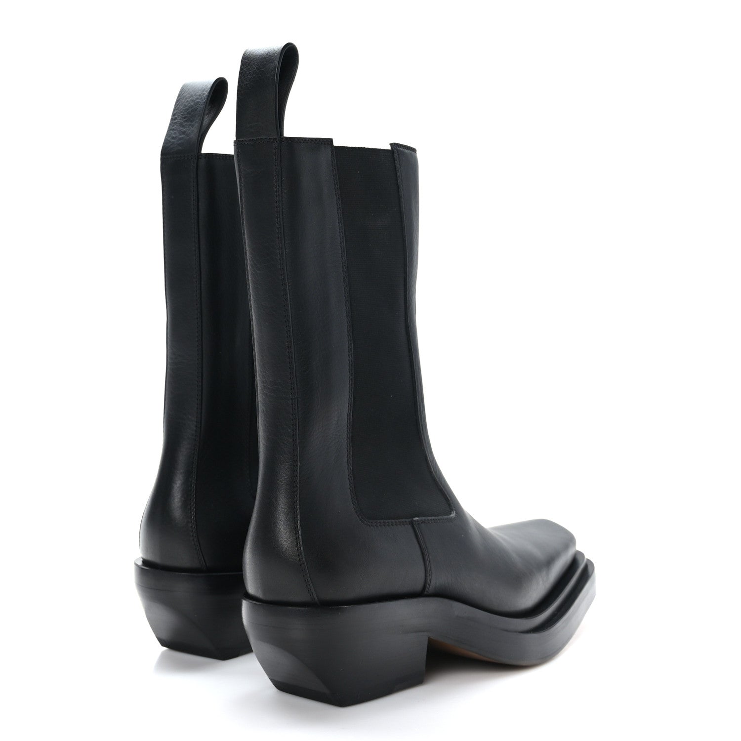 Bottega Veneta Calfskin Lean Mid-Calf Boots 40 Black 4 of 6