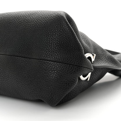 Salvatore Ferragamo Calfskin Fanisa Gancini Hobo Black 9 of 10