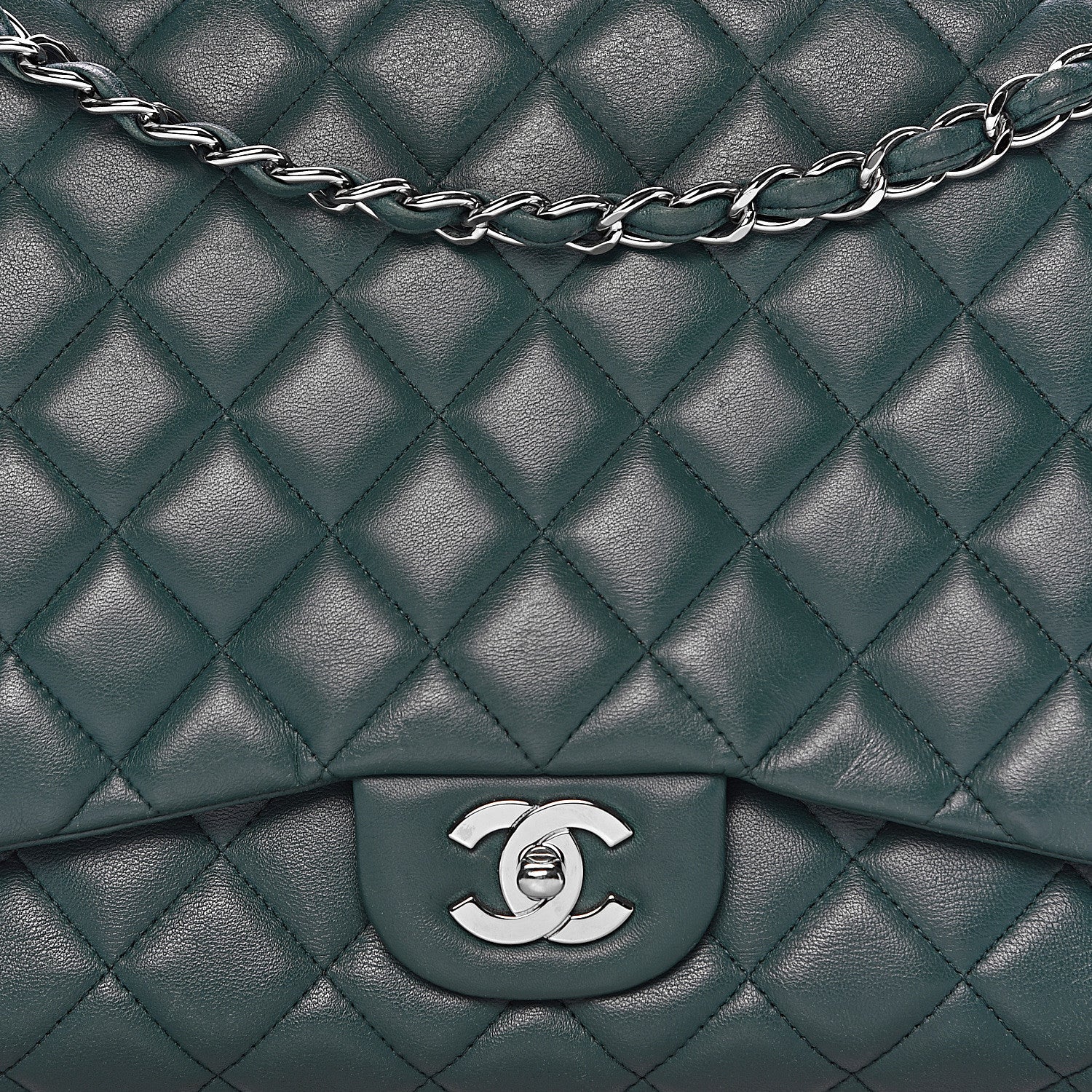 Chanel Lambskin Quilted Maxi Single Flap Turquoise 18 of 18