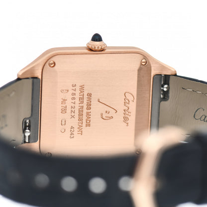 Cartier 18K Pink Gold Alligator 27.5mm Santos Dumont Quartz Watch 4 of 5