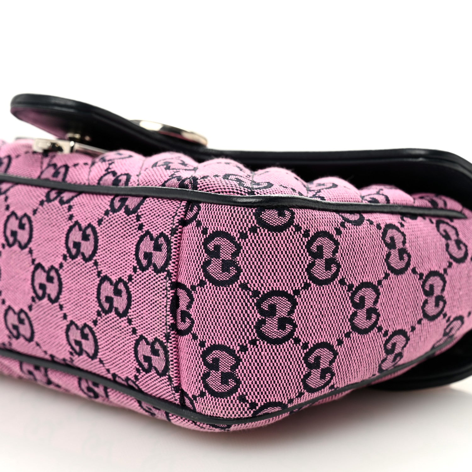 Gucci Monogram Multicolor Matelasse Diagonal Small GG Marmont Shoulder Bag Pink Blue 10 of 10