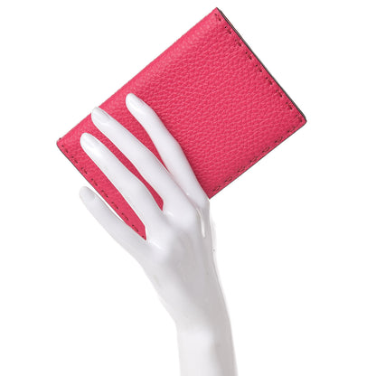 Fendi Cuoio Romano Selleria Bi-Color Passport Cover Fuxia Papavero 2 of 8