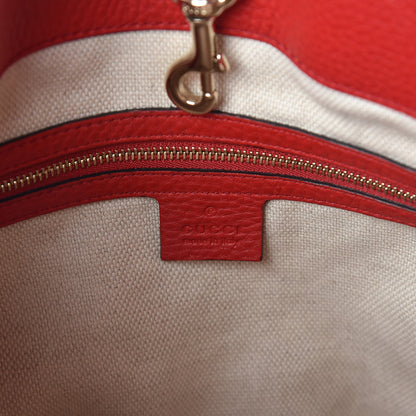 Gucci Pebbled Calfskin Medium Soho Chain Shoulder Bag Tabasco Red 6 of 10