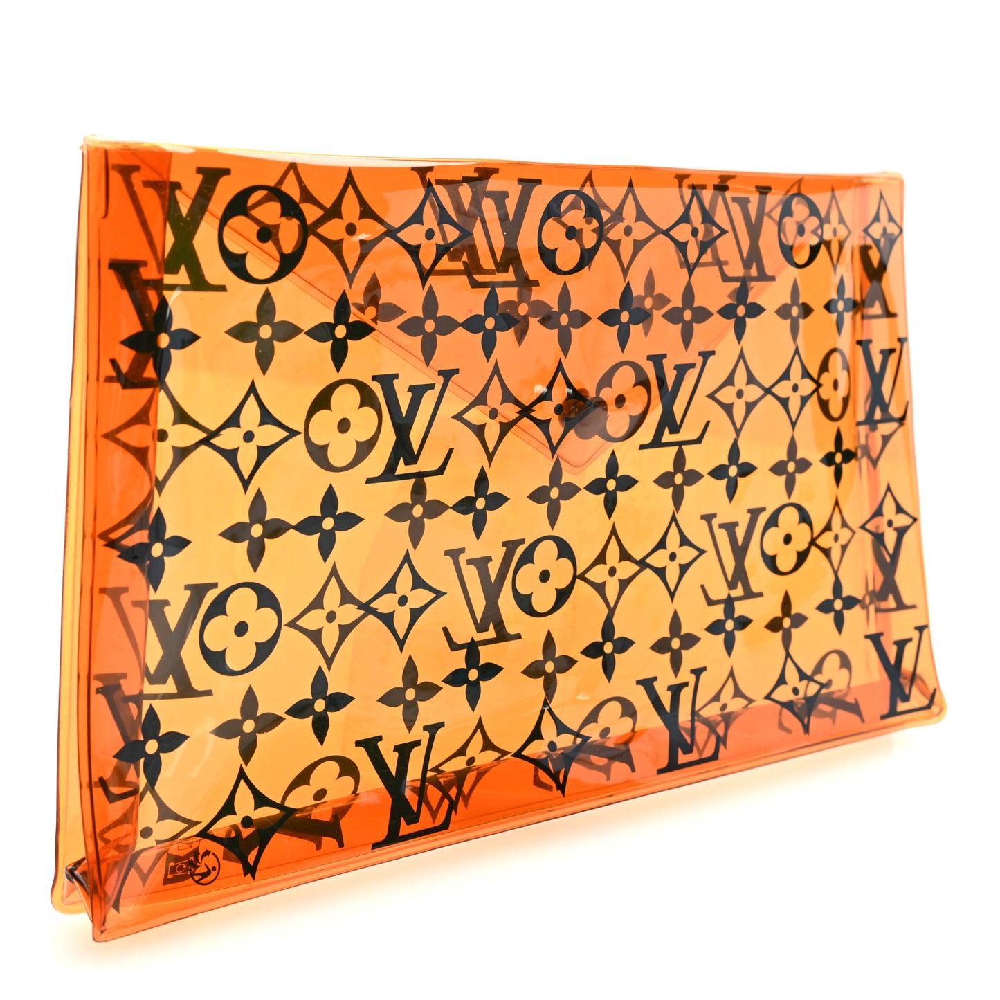 PVC Monogram Printed Envelope Pouch Orange