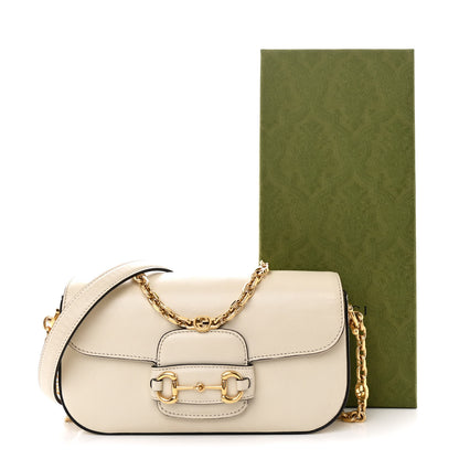 Gucci Azalea Calfskin Small Horsebit 1955 Chain Shoulder Bag Mystic White 15 of 15