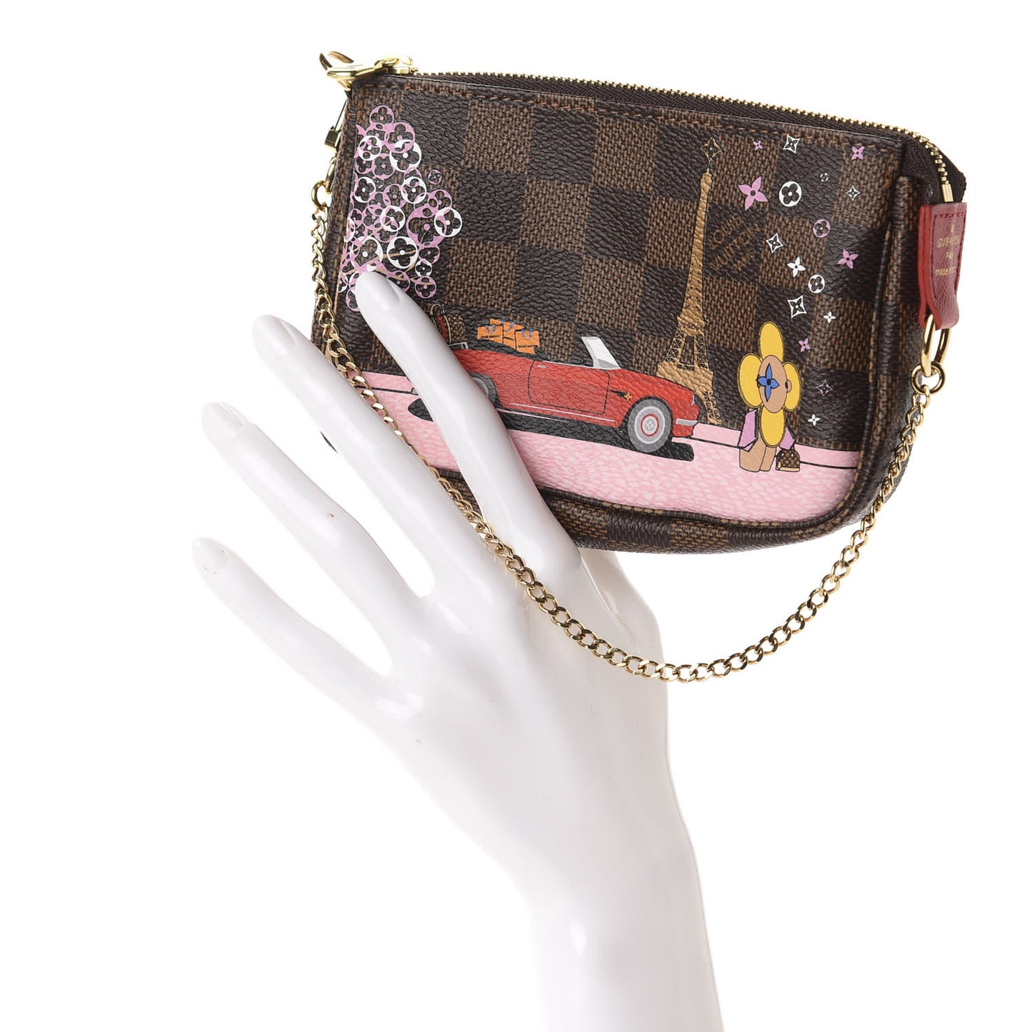 Damier Ebene 2019 Christmas Animation Mini Pochette Accessories Red