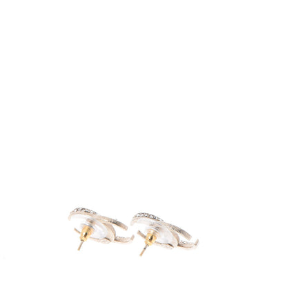 Chanel Crystal CC Moon Earrings Gold 4 of 6