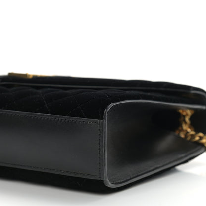 Saint Laurent Velvet Tri-Quilt Monogram Medium College Bag Black 10 of 14