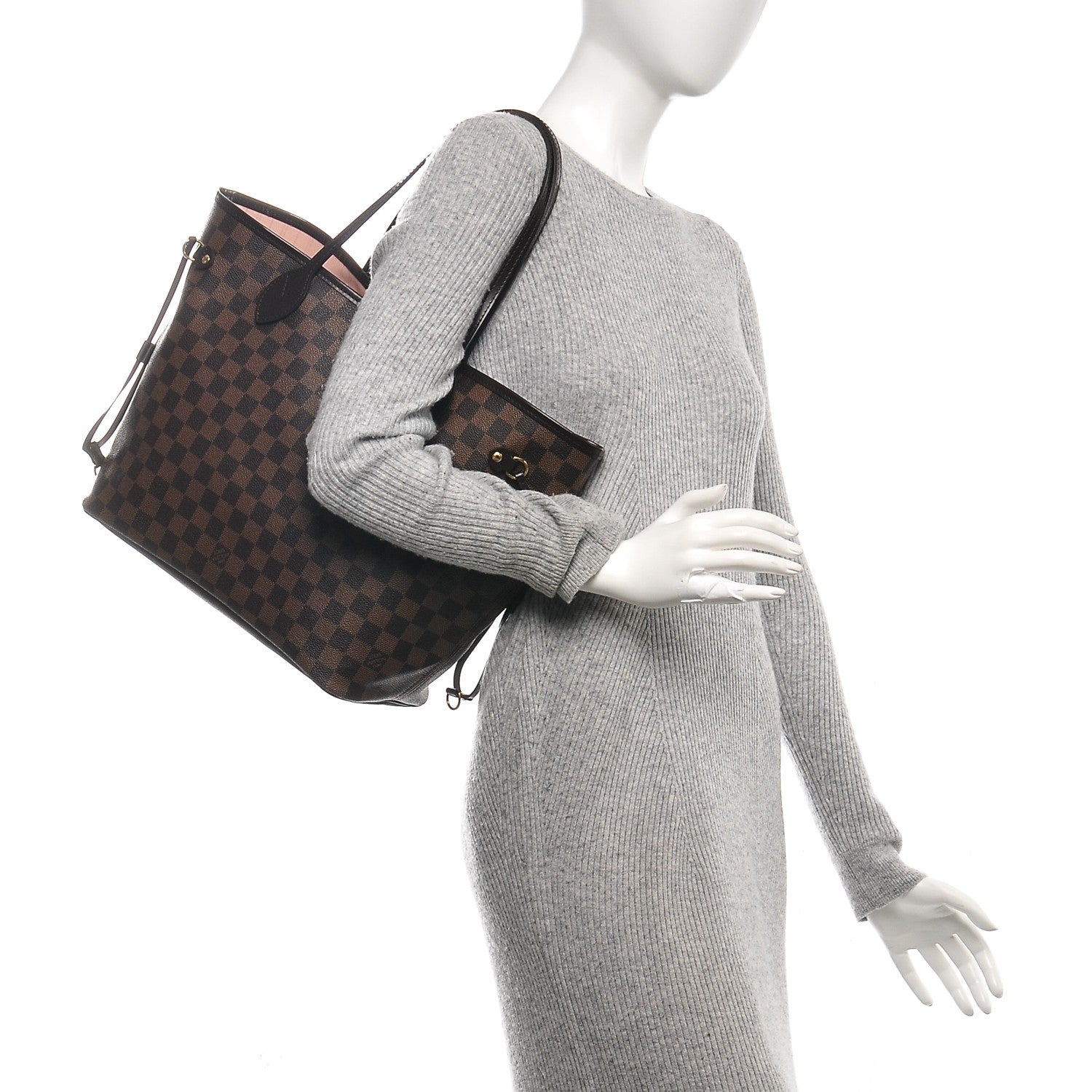 Louis Vuitton Damier Ebene Neo Neverfull MM Rose Ballerine 2 of 8