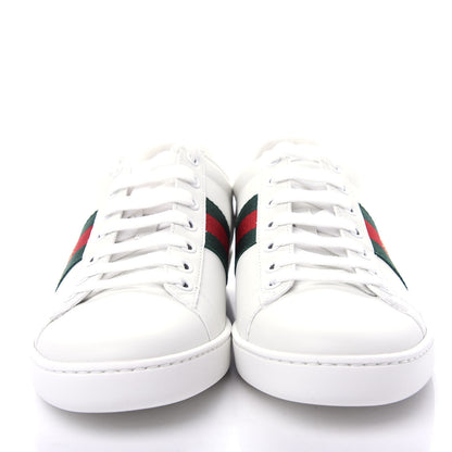Gucci Calfskin Ayers Bee Embroidered Womens Ace Sneakers 37.5 White Green 5 of 11
