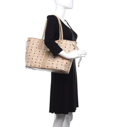 MCM Visetos Medium Liz Reversible Shopper Tote Beige 2 of 12