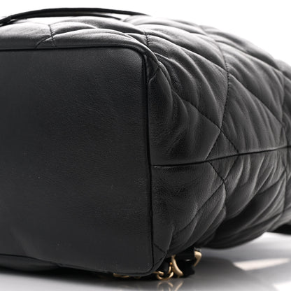 Chanel Lambskin Quilted Drawstring Backpack Black 10 of 11