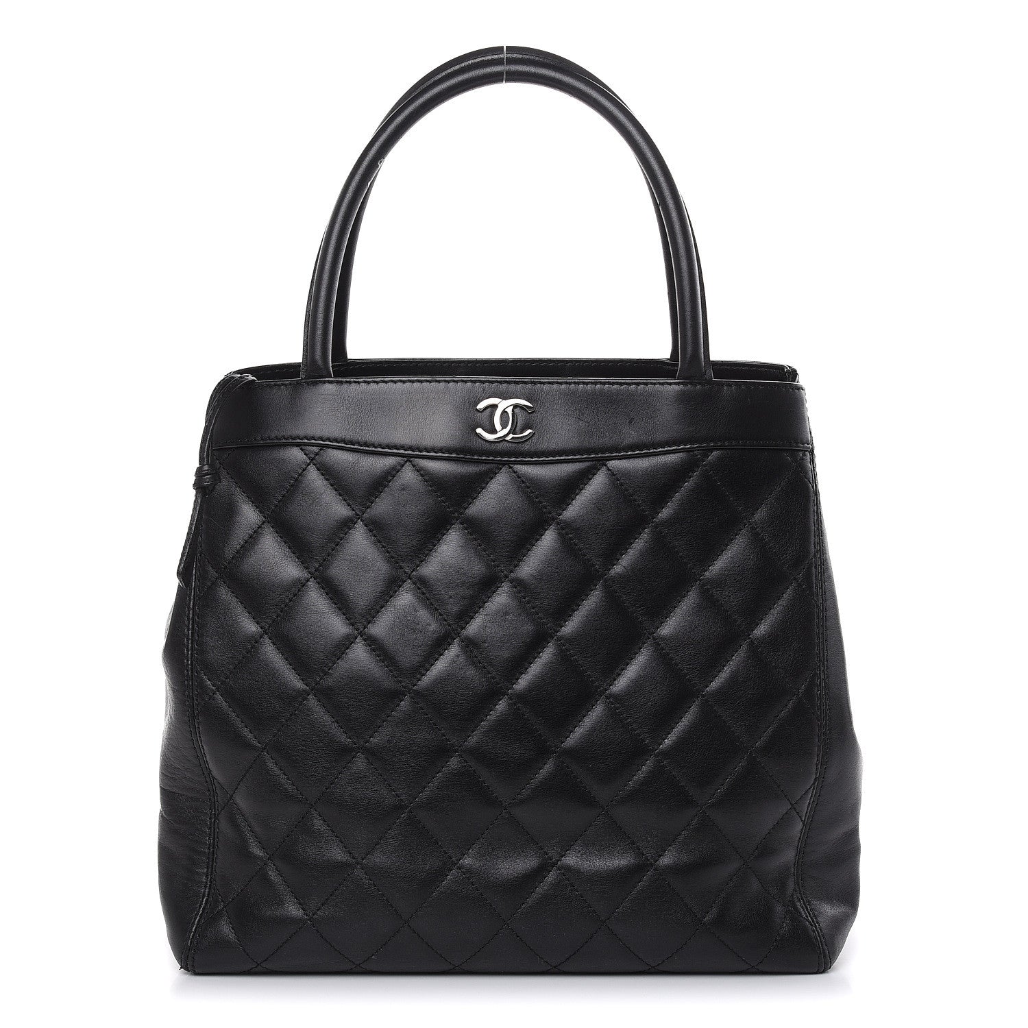 Chanel Calfskin Quilted CC Shopping Tote Black 1 of 16