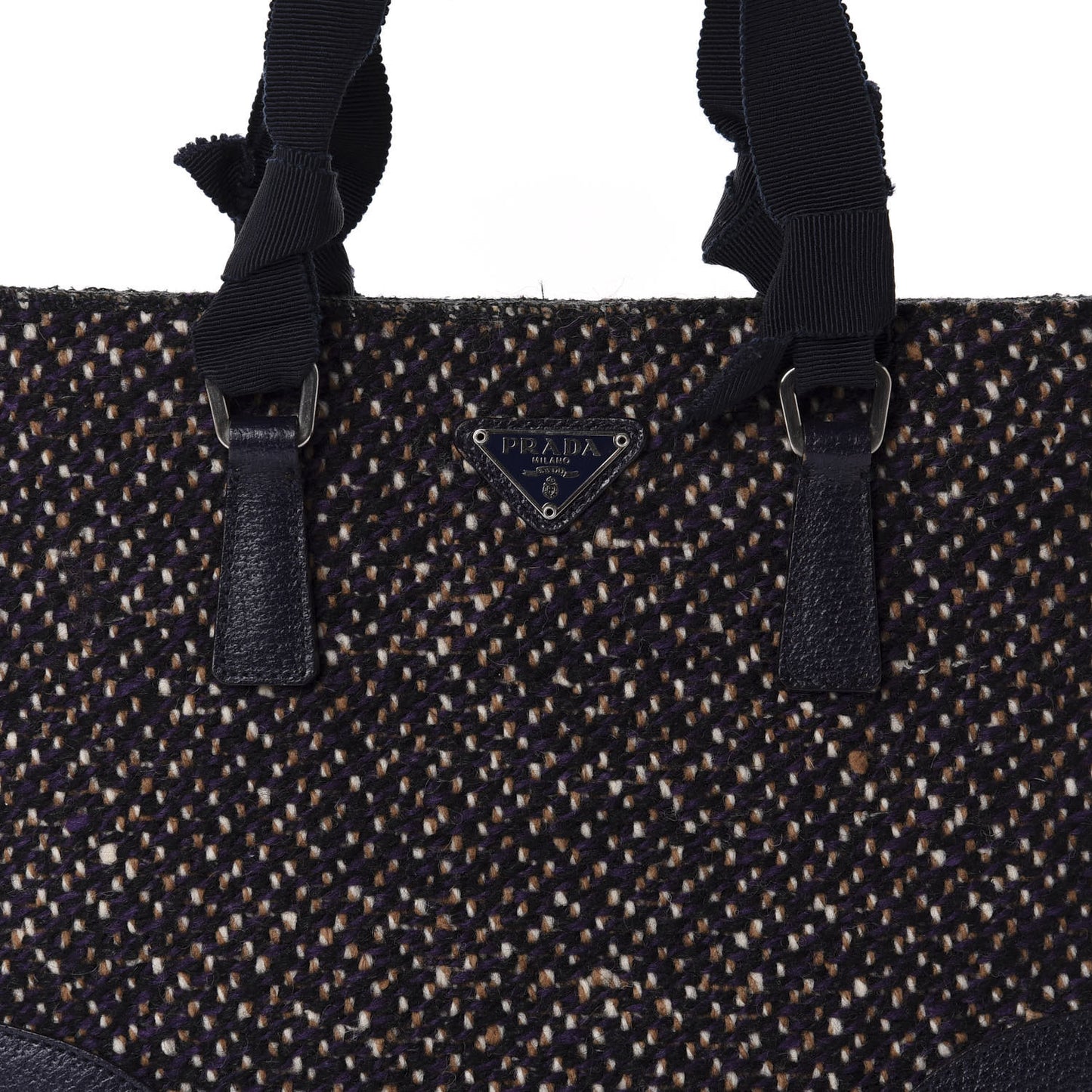 Stuoia Tweed Cinghiale Grosgrain Tote