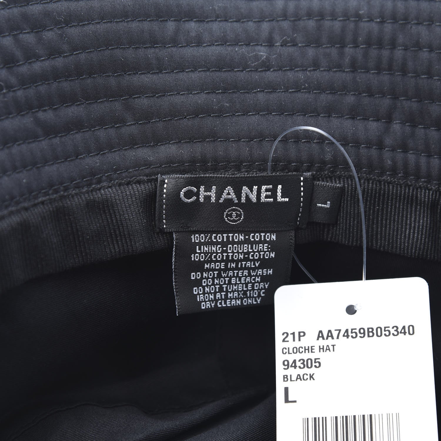 Chanel Canvas CC Bucket Hat L Black 6 of 6