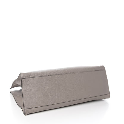 Gucci Calfskin Medium Bamboo Shopper Light Grey 3 of 10