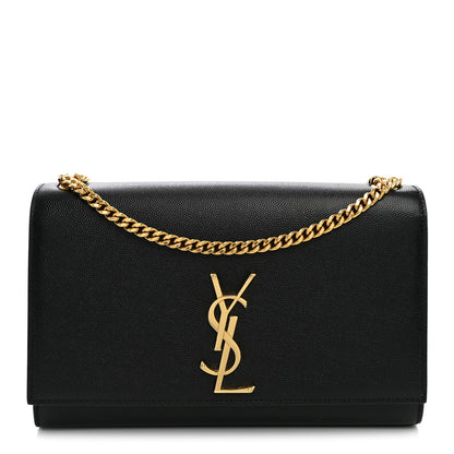 Saint Laurent Grain De Poudre Medium Classic Monogram Kate Satchel Black 1 of 9