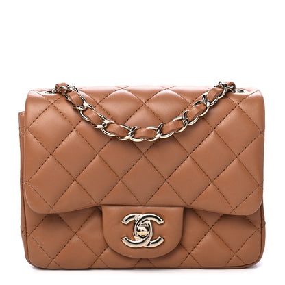 Chanel Lambskin Quilted Mini Square Flap Brown 1 of 10