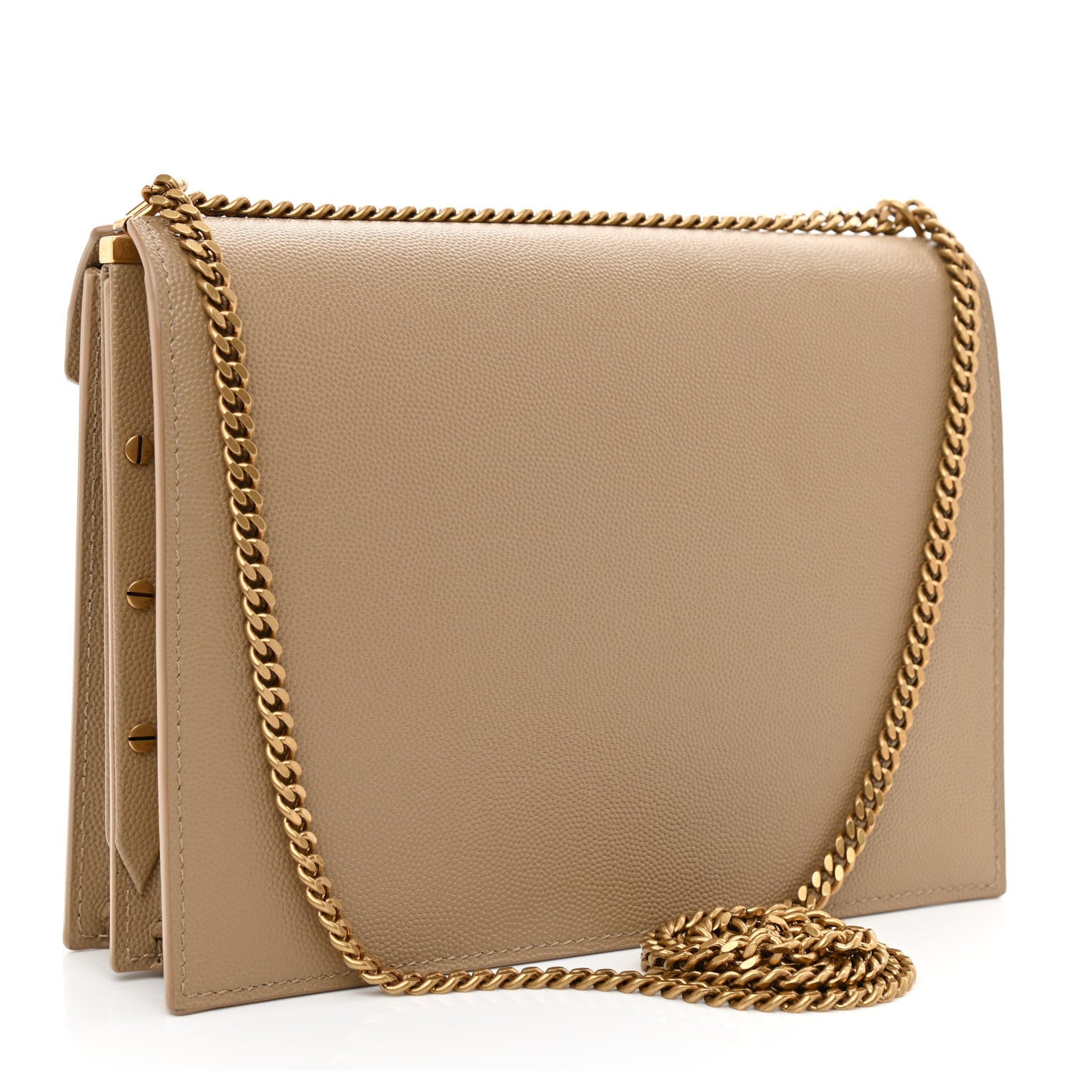 Saint Laurent Grain De Poudre Monogram Cassandra Clasp Bag Latte 4 of 9