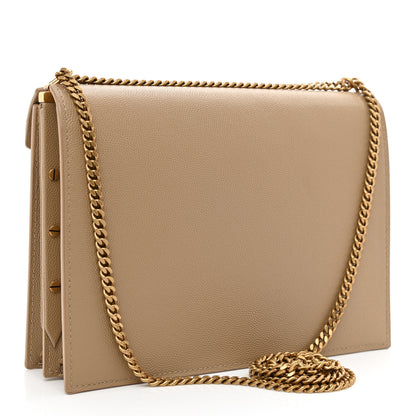 Saint Laurent Grain De Poudre Monogram Cassandra Clasp Bag Latte 4 of 9