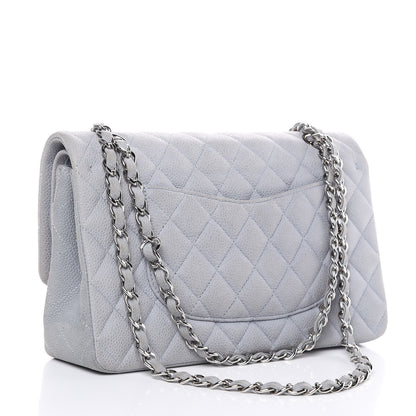 Chanel Iridescent Caviar Quilted Medium Double Flap Light Grey 3 of 16