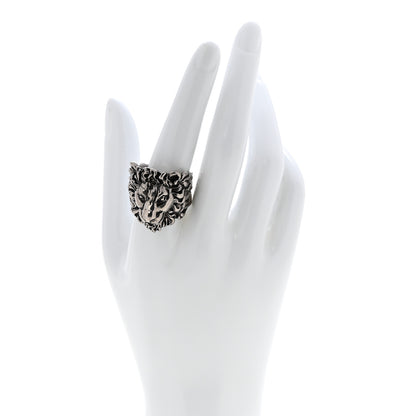 Gucci Palladium Lion Head Ring 65 11 Aged Silver 2 of 6
