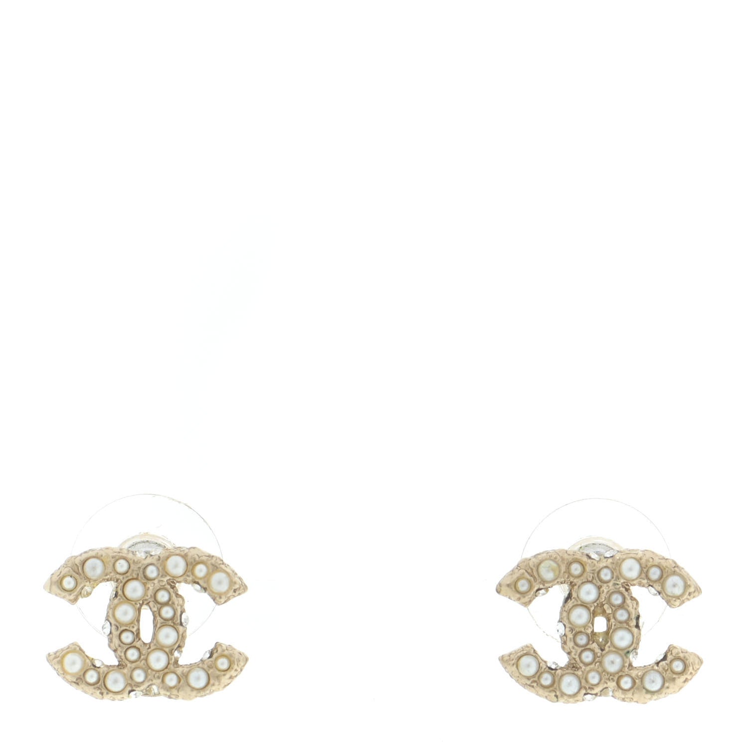Chanel Pearl CC Logo Earrings Gold 1 of 5