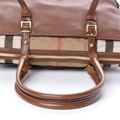 Burberry Calfskin House Check Small Salisbury Tote Brown 15 of 18